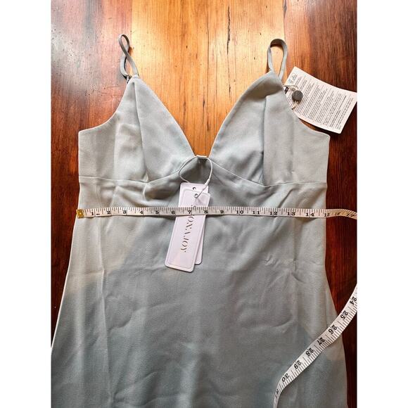 SHONA JOY Asymmetric Satin-Crepe Maxi Dress in CLOUD US Size 8 NWT! - Picture 5 of 7